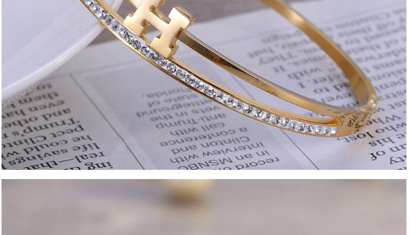 Fashion Gold Color Letter H Shape Decorated Bracelet,Bracelets