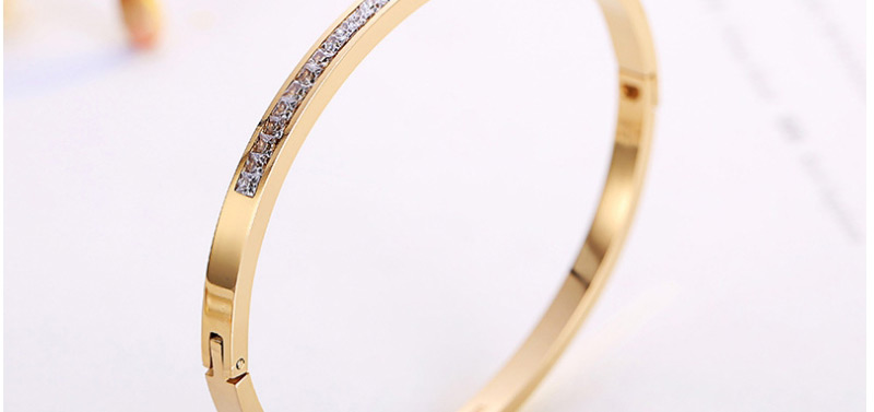 Fashion Rose Gold Full Diamond Decorated Bracelet,Bracelets