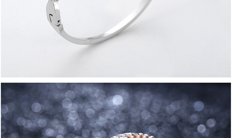 Fashion Rose Gold Full Diamond Decorated Heart Shape Bracelet,Bracelets