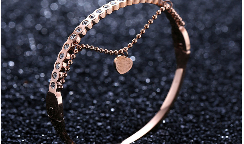 Fashion Silver Color Full Diamond Decorated Heart Shape Bracelet,Bracelets