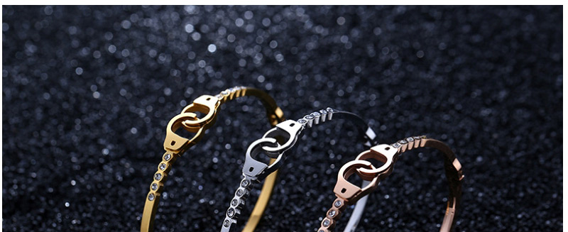 Fashion Gold Color Handcuffs Shape Decorated Bracelet,Bracelets