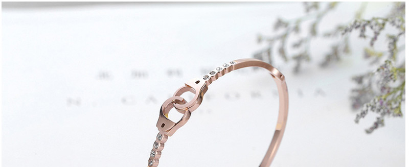 Fashion Rose Gold Handcuffs Shape Decorated Bracelet,Bracelets