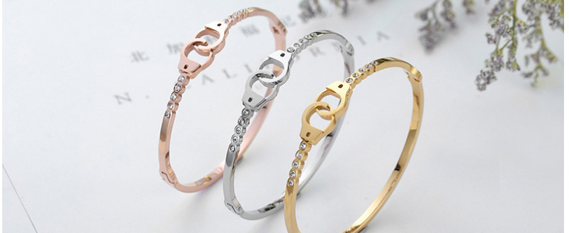 Fashion Rose Gold Handcuffs Shape Decorated Bracelet,Bracelets