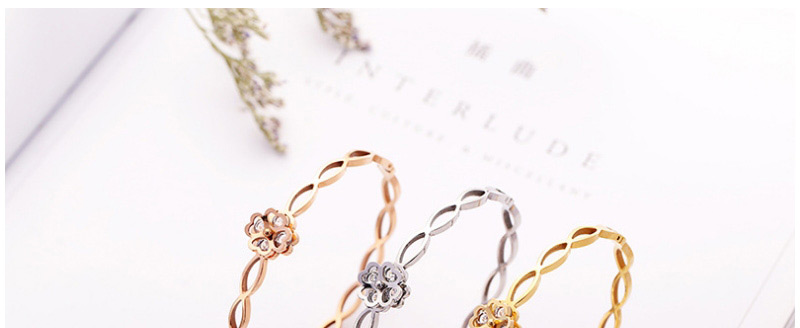 Fashion Silver Color Clover Shape Decorated Bracelet,Bracelets