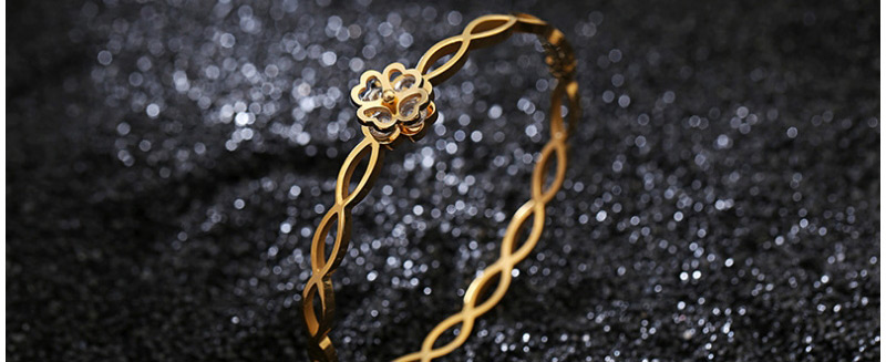 Fashion Gold Color Clover Shape Decorated Bracelet,Bracelets