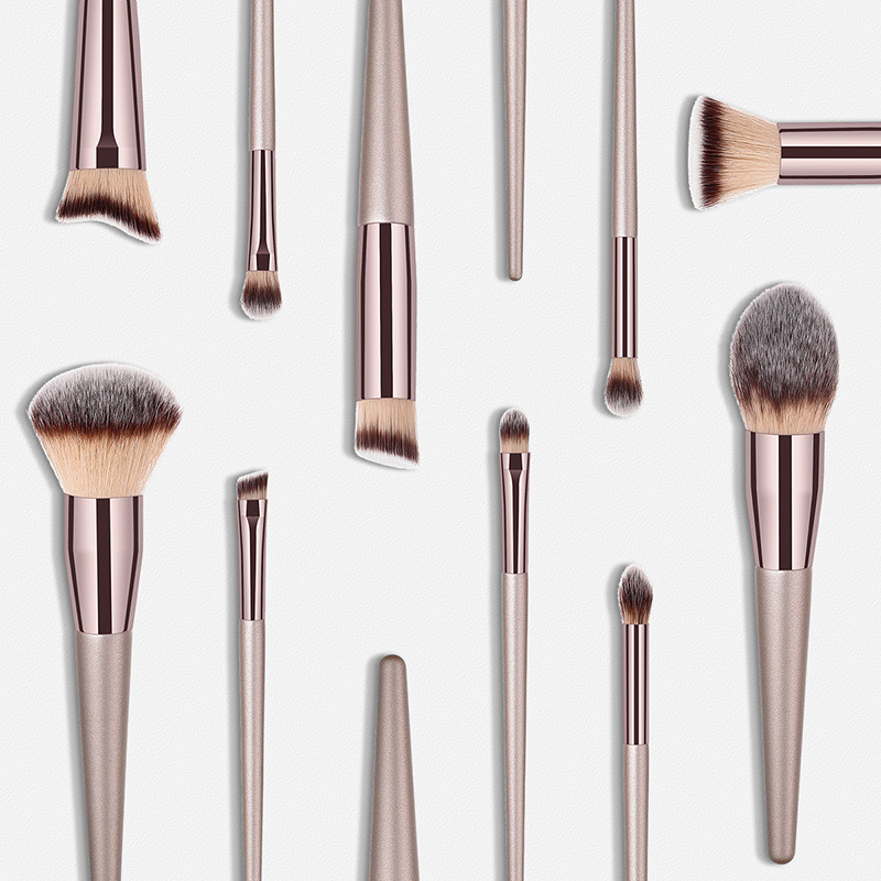 Fashion Champagne Multiple Shapes Design Cosmetic Brush(10pcs),Beauty tools