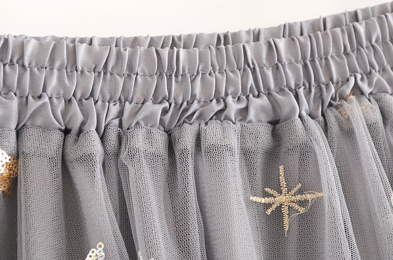 Fashion Gray Embroidery Design Simple Skirt,Skirts