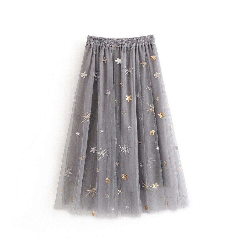 Fashion Khaki Embroidery Design Simple Skirt,Skirts
