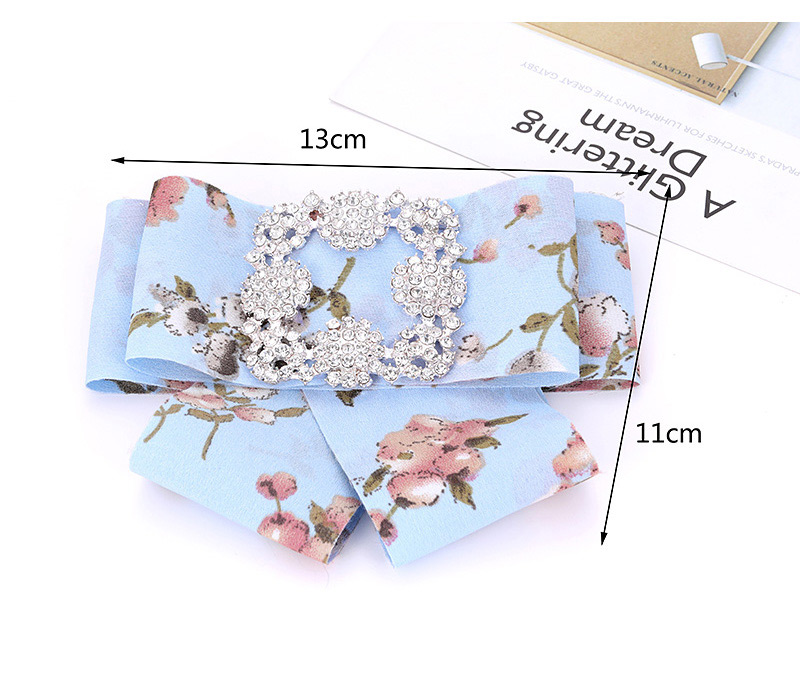 Fashion Blue Round Shape Diamond Decorated Bowknot Brooch,Korean Brooches