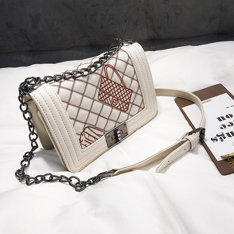Fashion White Grid Shape Design Pure Color Shoulder Bag,Messenger bags