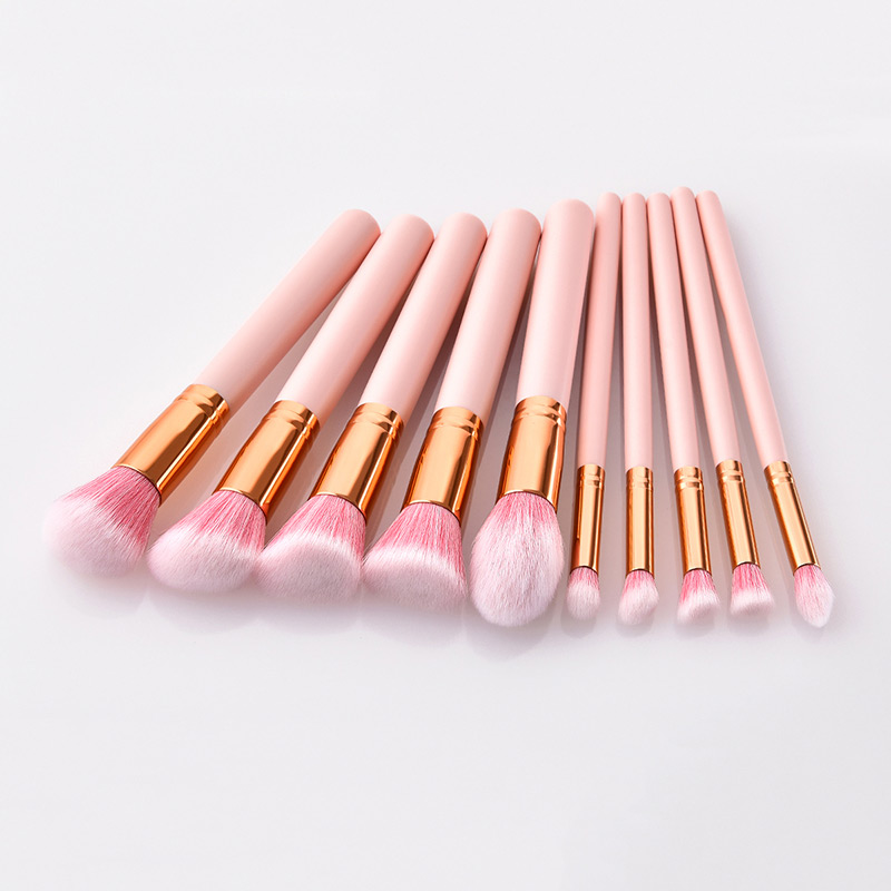 Fashion Pink Oblique Shape Design Cosmetic Brush(10pcs),Beauty tools