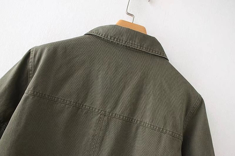 Fashion Olive Green Button Decorated Coat,Coat-Jacket