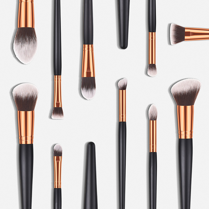 Fashion Black Round Shape Decorated Makeup Brush (10 Pcs ),Beauty tools