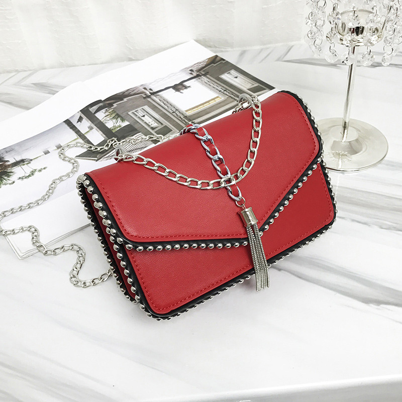 Fashion Red Tassel Decorated Shoulder Bag,Shoulder bags