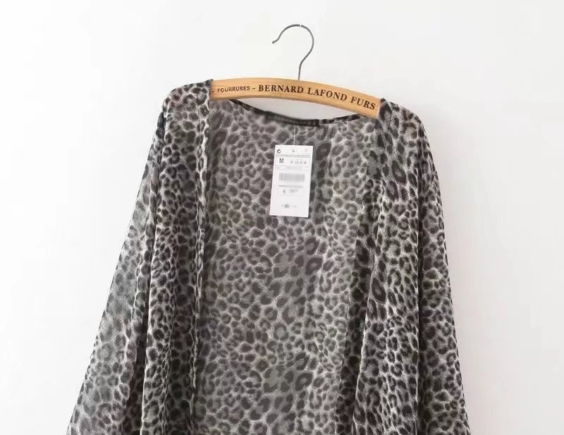 Fashion Black Leopard Pattern Decorated Coat,Sunscreen Shirts