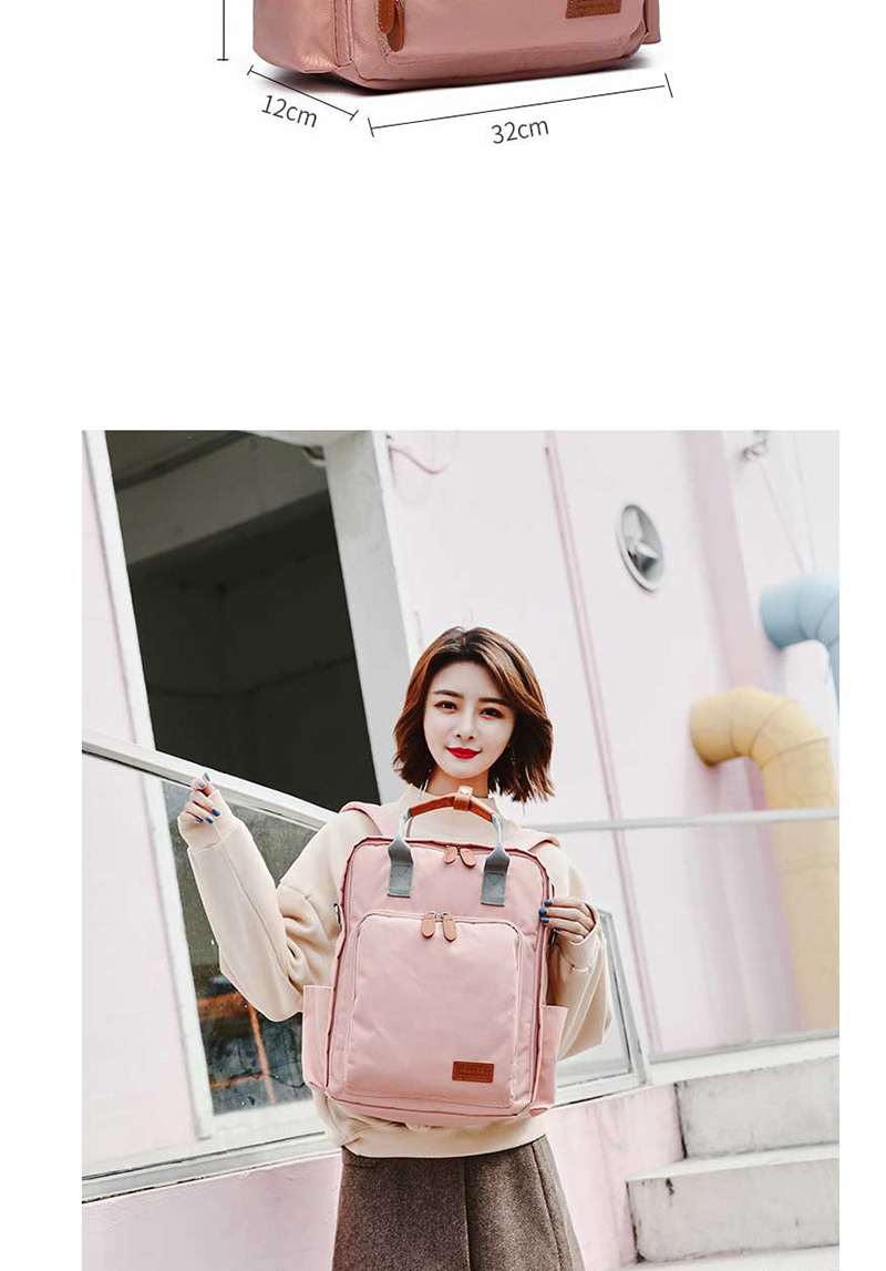 Fashion Beige Pure Color Decorated Backpack,Backpack