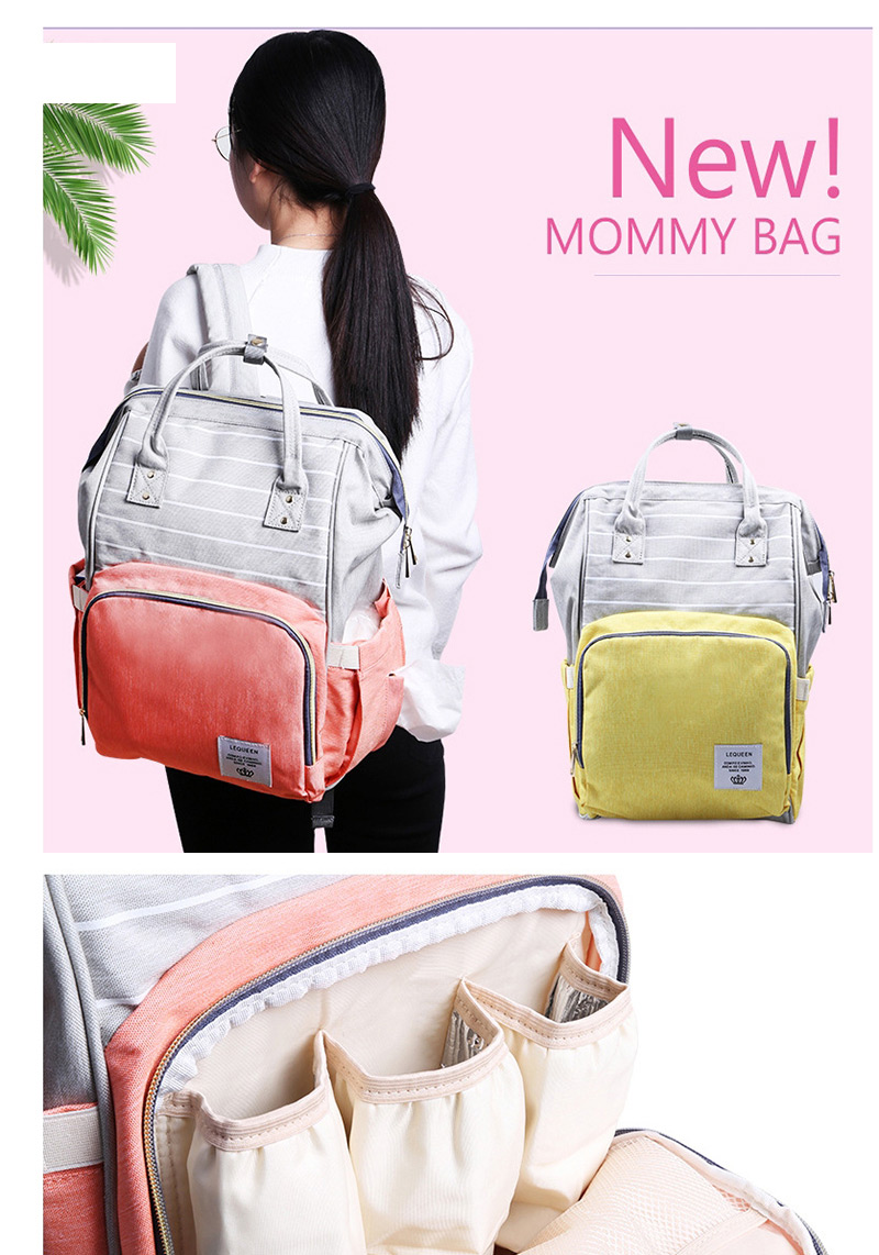 Fashion Yellow Stripe Pattern Decorated Backpack,Backpack