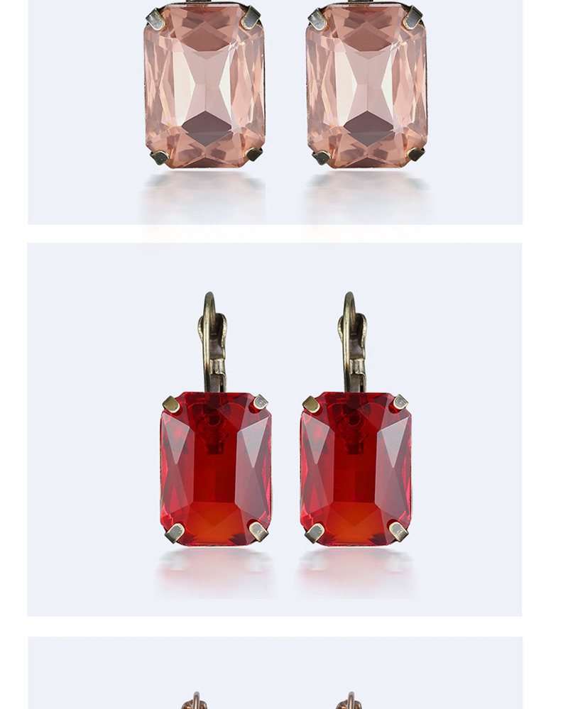 Fashion Plum Red Square Shape Decorated Earrings,Drop Earrings