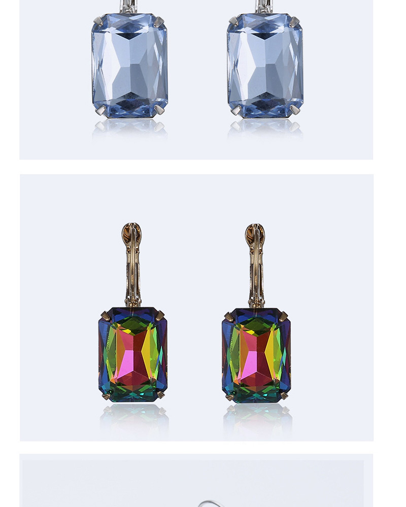Fashion Light Blue Square Shape Decorated Earrings,Drop Earrings