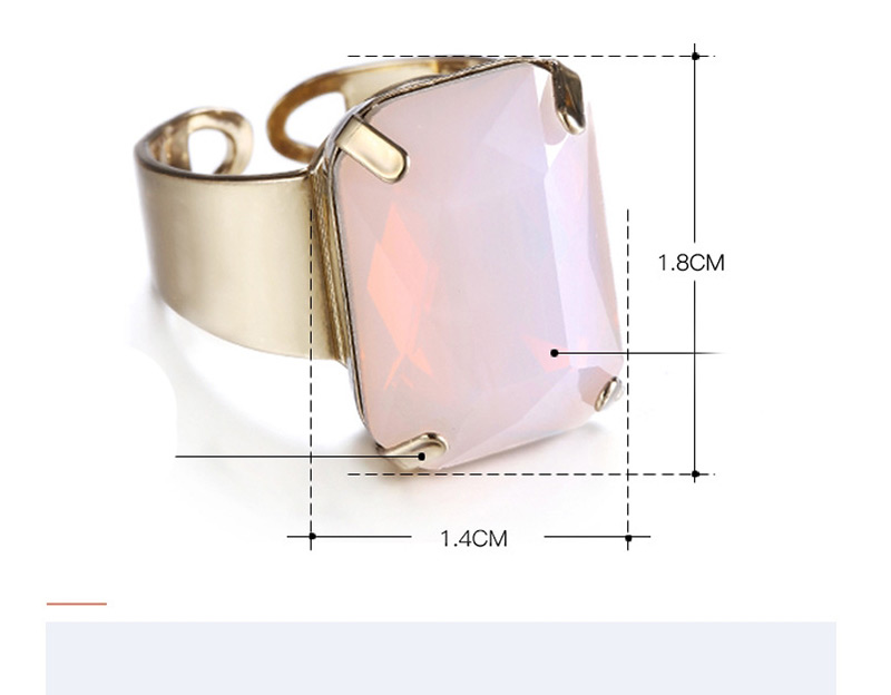 Fashion Pink Square Shape Decorated Opening Ring,Fashion Rings