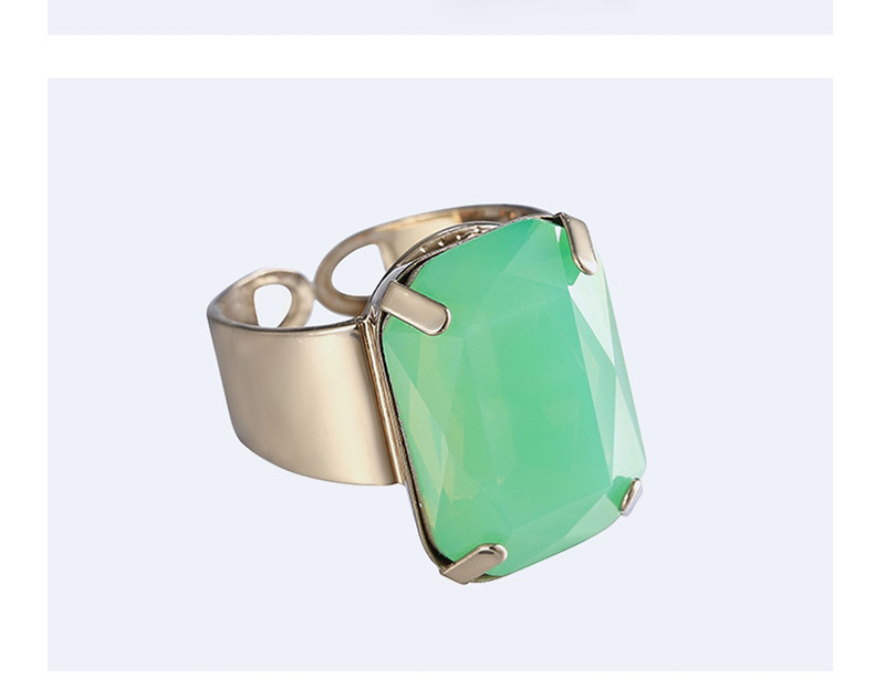 Fashion Dark Green Square Shape Decorated Opening Ring,Fashion Rings