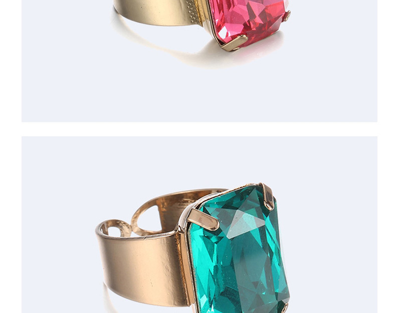 Fashion Pink Square Shape Decorated Opening Ring,Fashion Rings