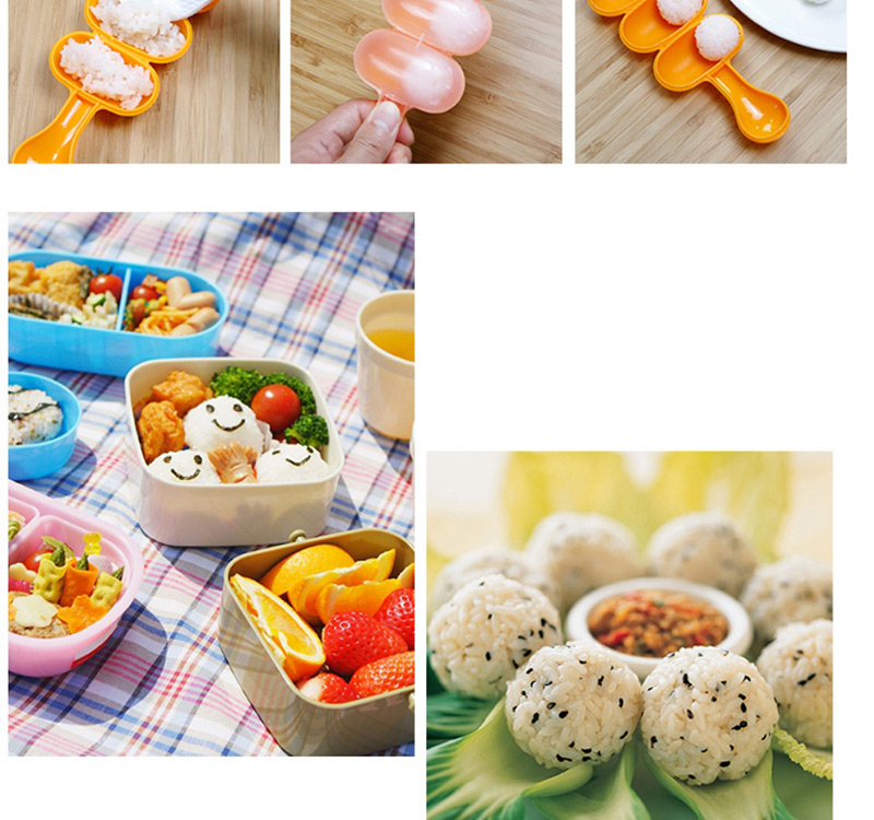 Elegant Orange+white Color Matching Design Child Meal Mold(with Spoon),Household goods