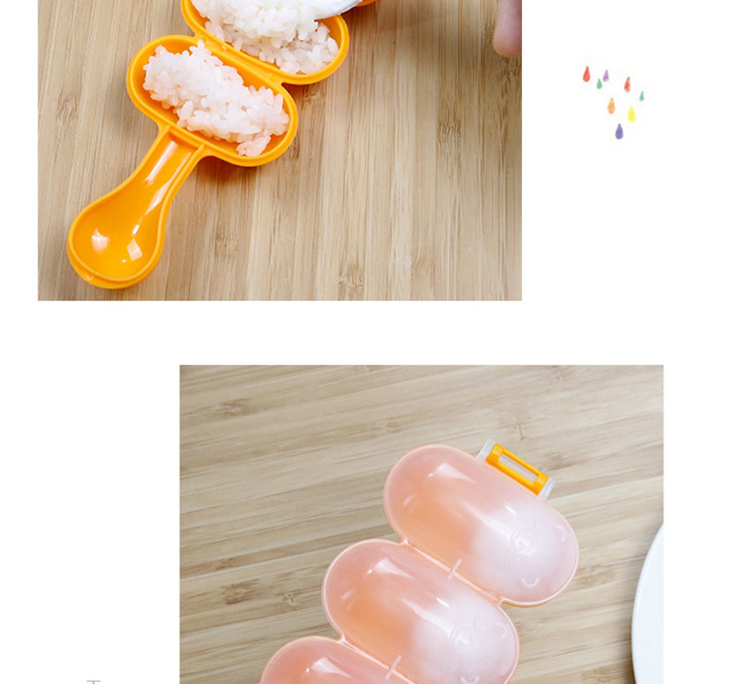 Elegant Orange+white Color Matching Design Child Meal Mold(with Spoon),Household goods