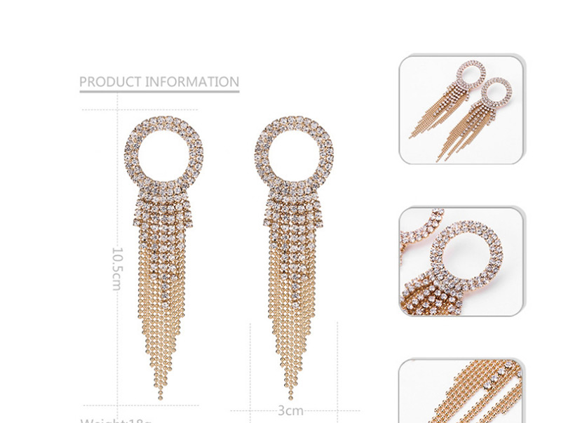 Fashion Gold Color Tassel Decorated Pure Color Long Earrings,Drop Earrings