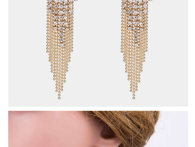 Fashion Silver Color Tassel Decorated Pure Color Long Earrings,Drop Earrings