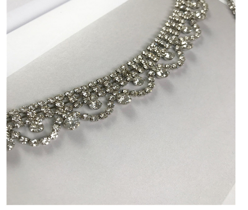 Fashion Silver Color Full Diamond Decorated Y Shape Necklace,Multi Strand Necklaces