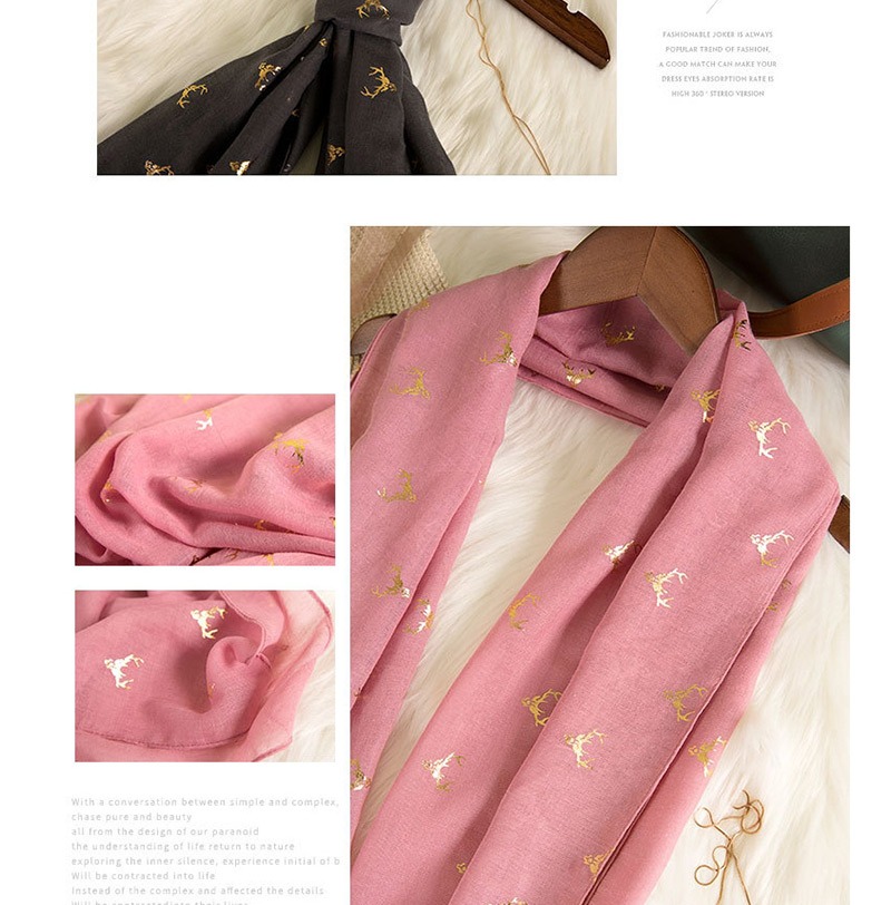 Fashion Light Pink Antler Pattern Decorated Dual-use Scarf,Cover-Ups