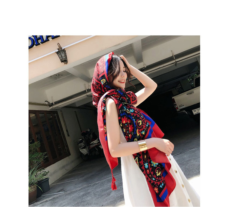 Fashion Multi-color Flower Pattern Decorated Dual-use Scarf,Cover-Ups