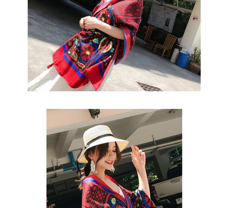Fashion Multi-color Flower Pattern Decorated Dual-use Scarf,Cover-Ups