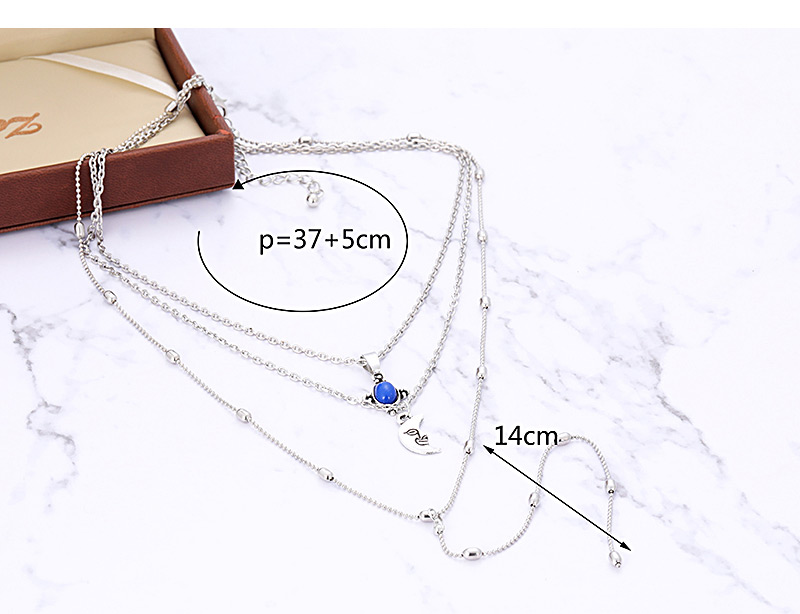 Fashion Silver Color Tasel Decorated Multi-layer Necklace,Multi Strand Necklaces