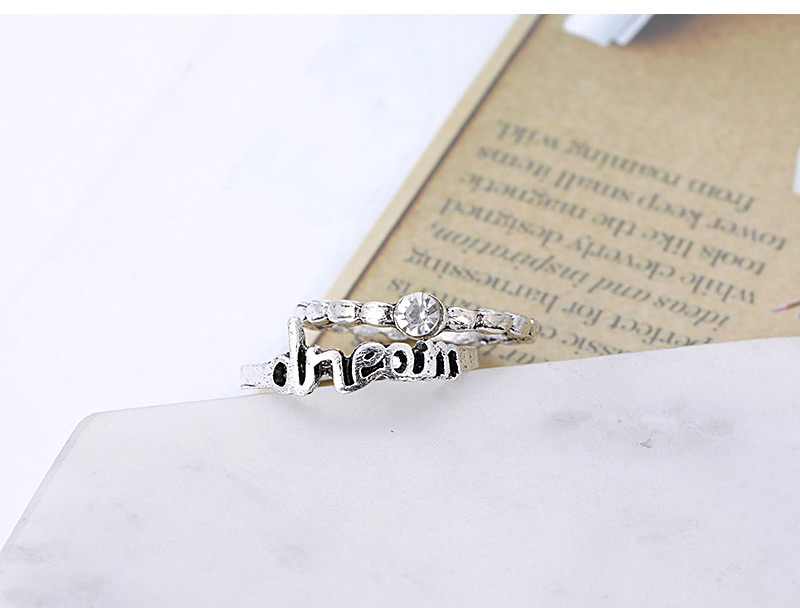 Fashion Silver Color Flowers Decorated Pure Color Ring(6pcs),Rings Set