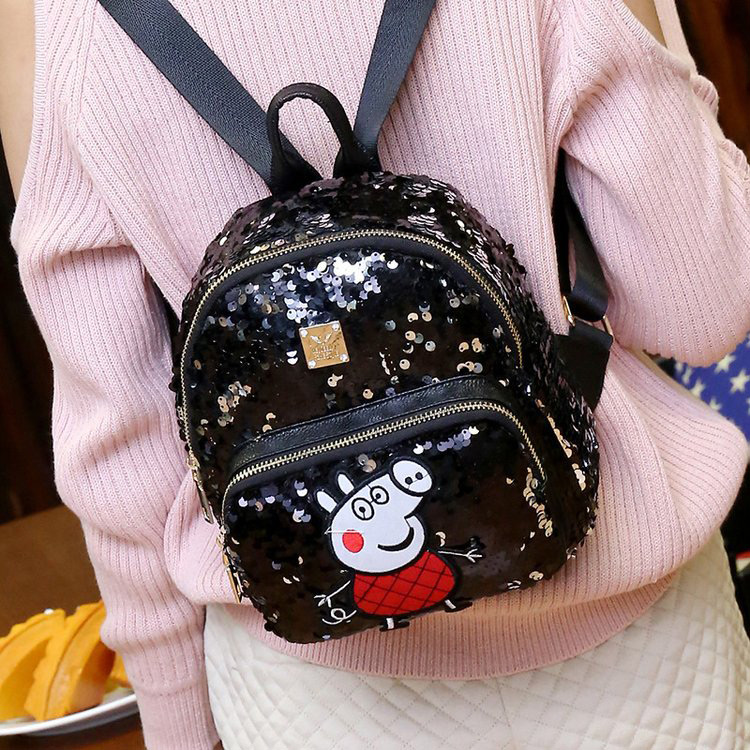 Lovely Multi-color Peppa Pig Pattern Decorated Backpack,Backpack