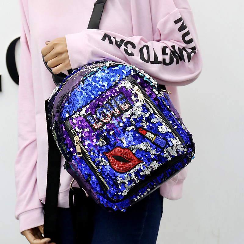 Lovely Multi-color Lipstick Pattern Decorated Backpack,Backpack
