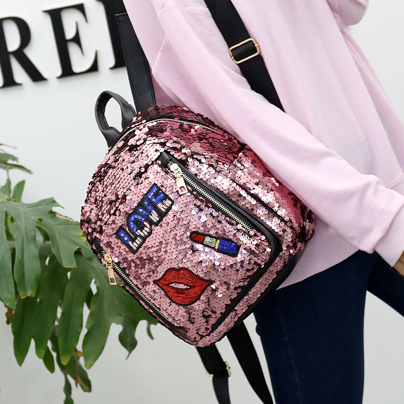 Lovely Pink Lipstick Pattern Decorated Backpack,Backpack