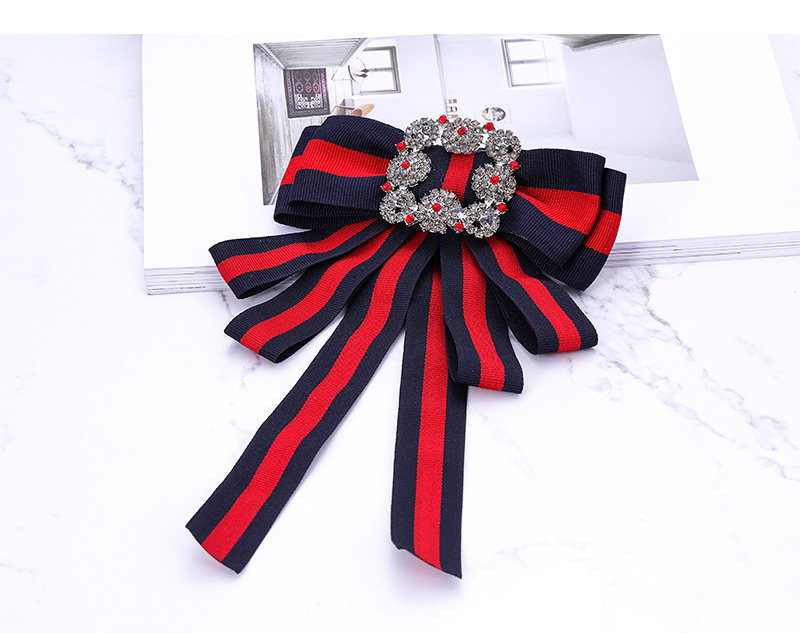 Elegant Red Square Shape Diamond Design Bowknot Brooch,Korean Brooches