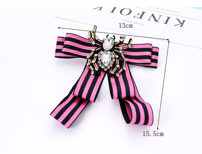 Elegant Pink Spider Decorated Bowknot Brooch,Korean Brooches