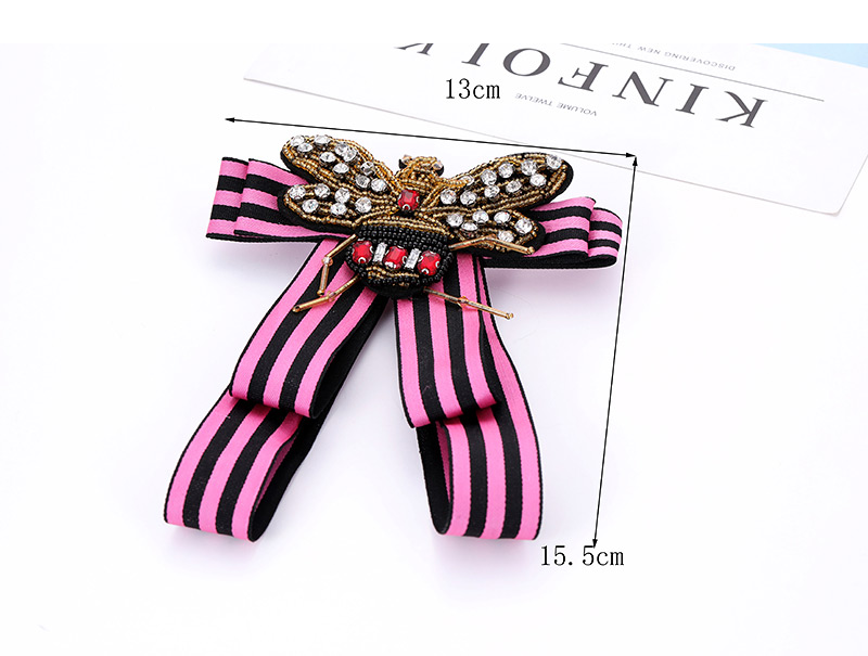 Elegant Pink Stripe Pattern Decorated Bowknot Brooch,Korean Brooches