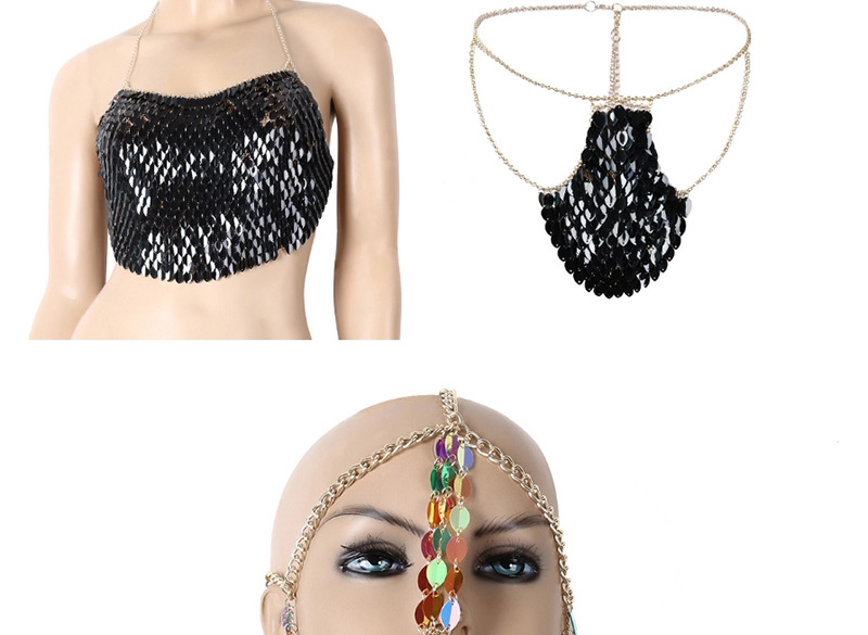 Fashion Black Pure Color Decorated Body Chain,Body Piercing Jewelry
