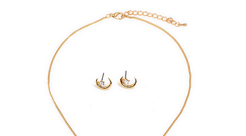 Fashion Gold Color Moon Shape Decorated Earrings (6 Pcs ),Jewelry Sets