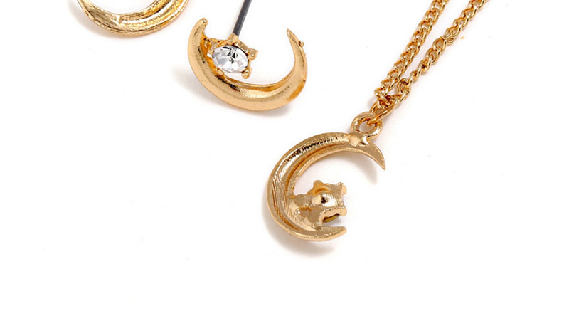 Fashion Gold Color Moon Shape Decorated Earrings (6 Pcs ),Jewelry Sets