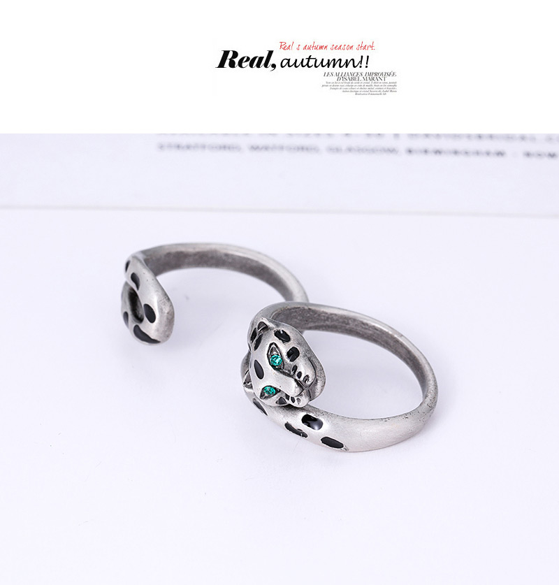 Fashion Silver Color+black Leopard Shape Decorated Ring,Fashion Rings