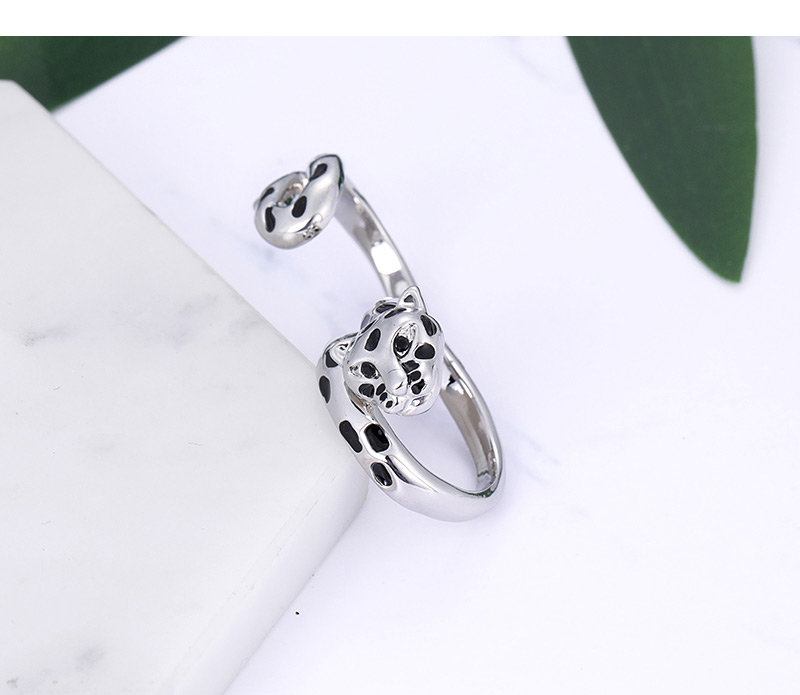 Fashion Silver Color+black Leopard Shape Decorated Ring,Fashion Rings