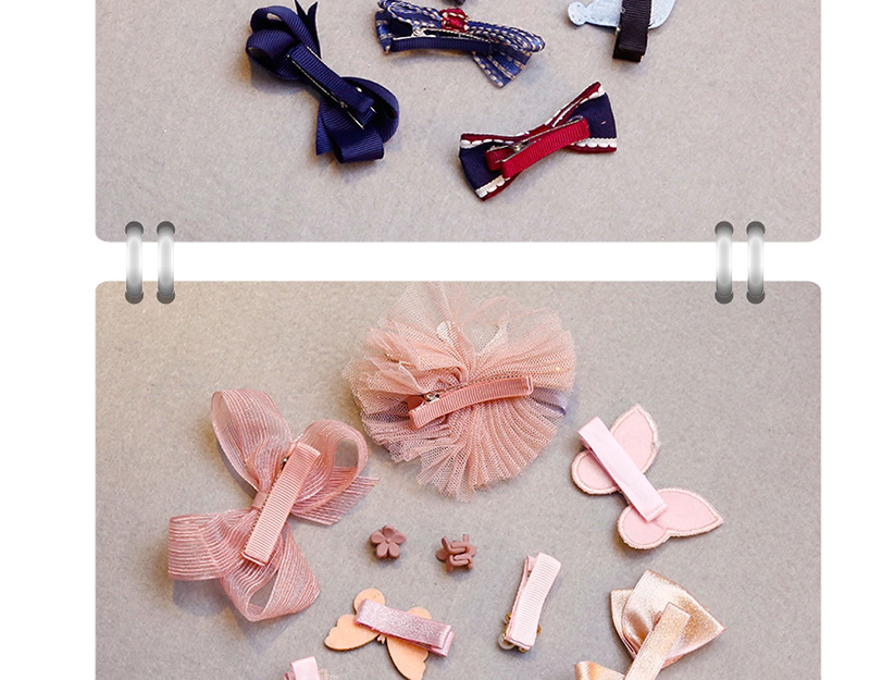 Fashion Claret Red Bowknot&flower Shape Decorated Hair Clip (10 Pcs ),Kids Accessories