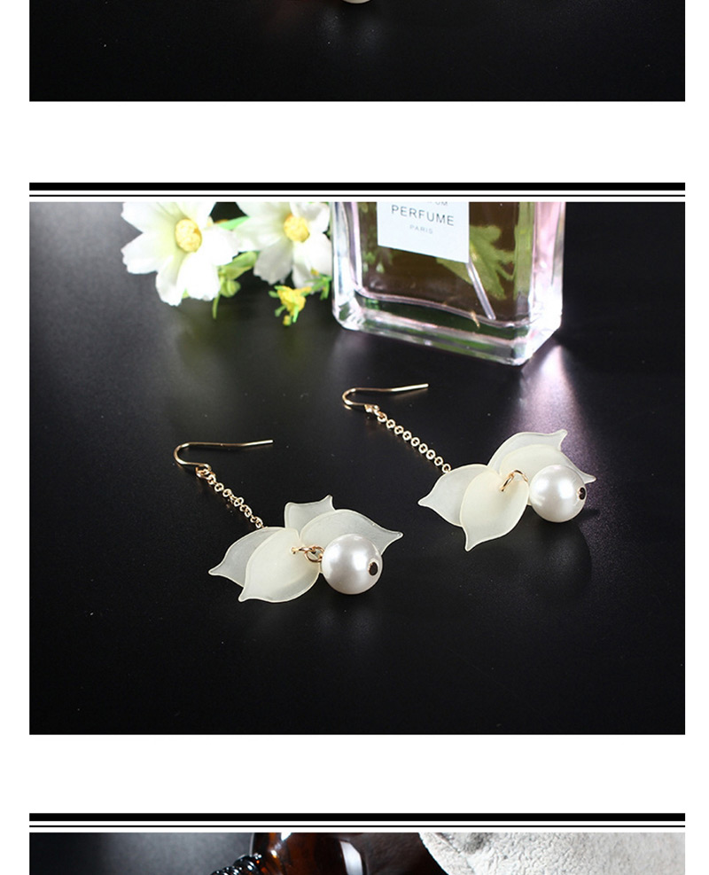 Fashion Beige Flower Shape Decorated Earrings,Drop Earrings