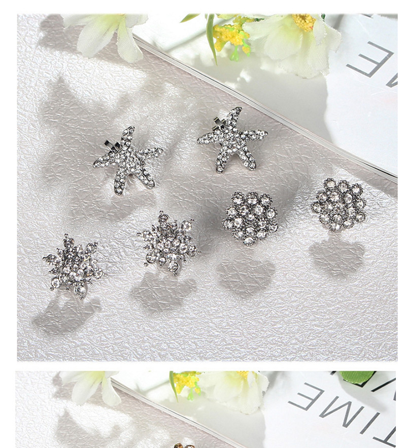 Fashion Silver Color Starfish Shape Decorated Earrings,Stud Earrings